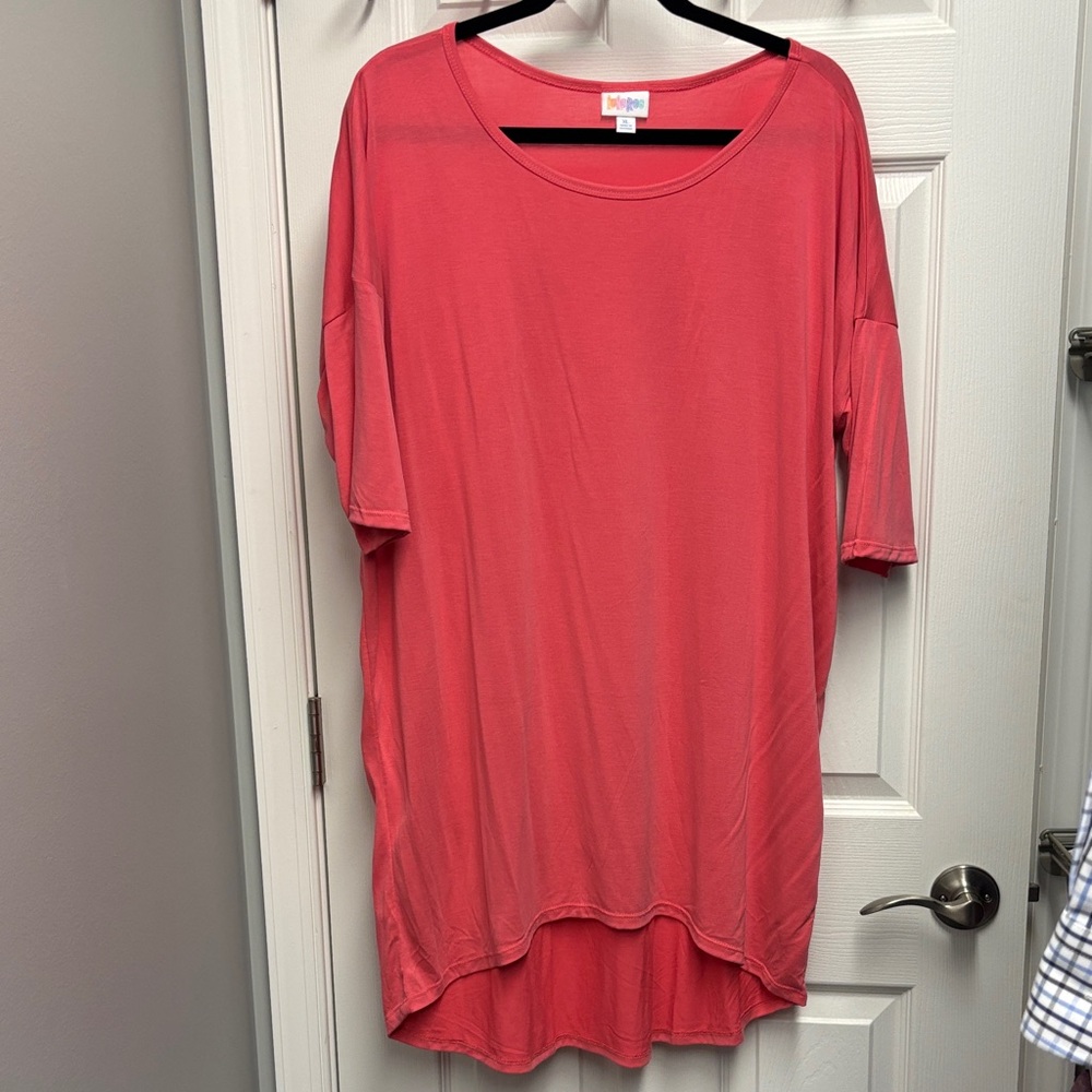 LuLaRoe Bright Coral Tunic Top